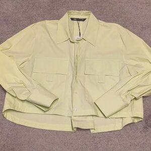 Zara Lime Utility Cropped Top